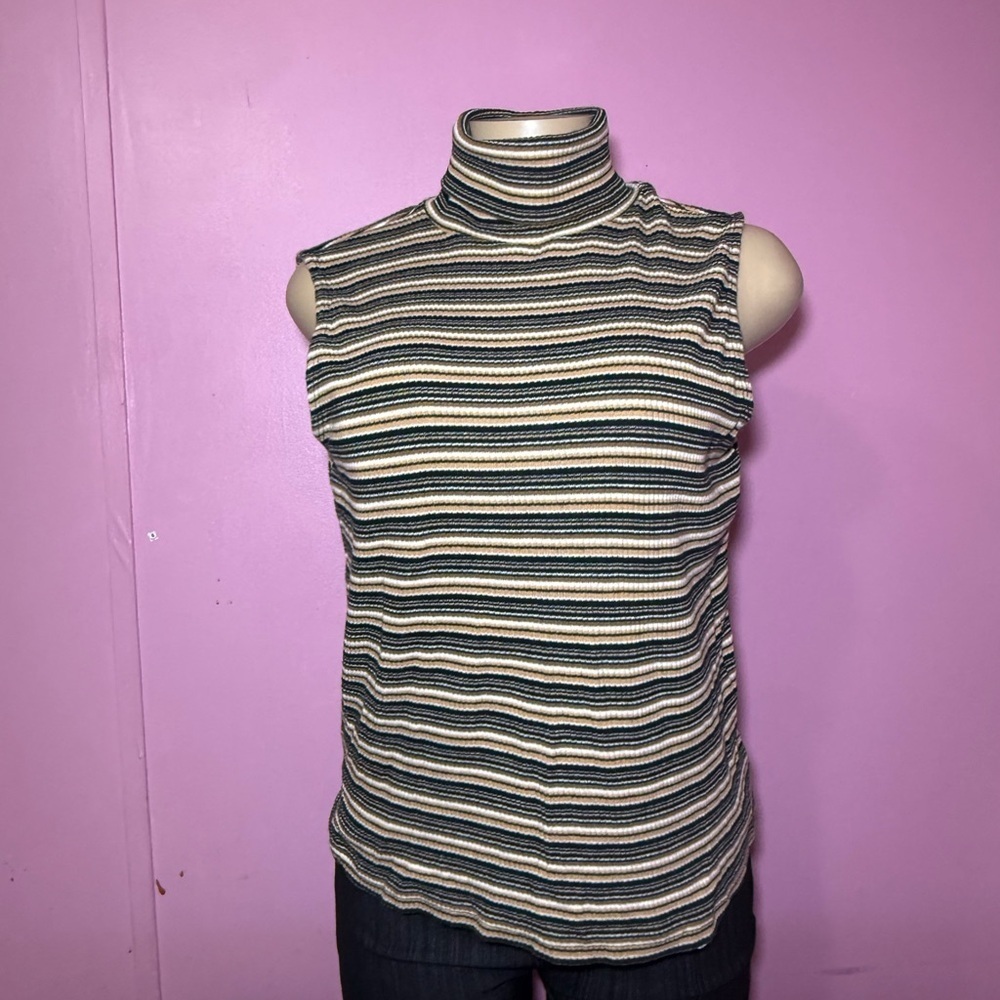 St. John's Bay Striped Sleeveless Top - Picture 2 of 4